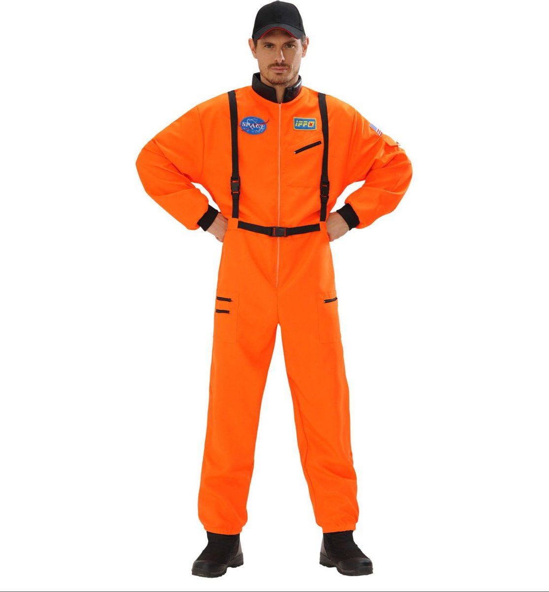 Science Fiction & Space Kostuum | Amerikaanse Astronaut Oranje | Man | Large | Carnaval kostuum | Verkleedkleding